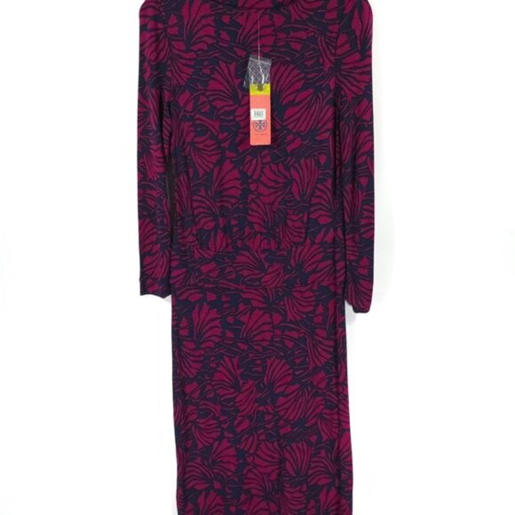 NWT TORY BURCH ETTA DRESS TORY NAVY AZOLLA COMBO A/988 Floral Print LS SMALL - Picture 5 of 15